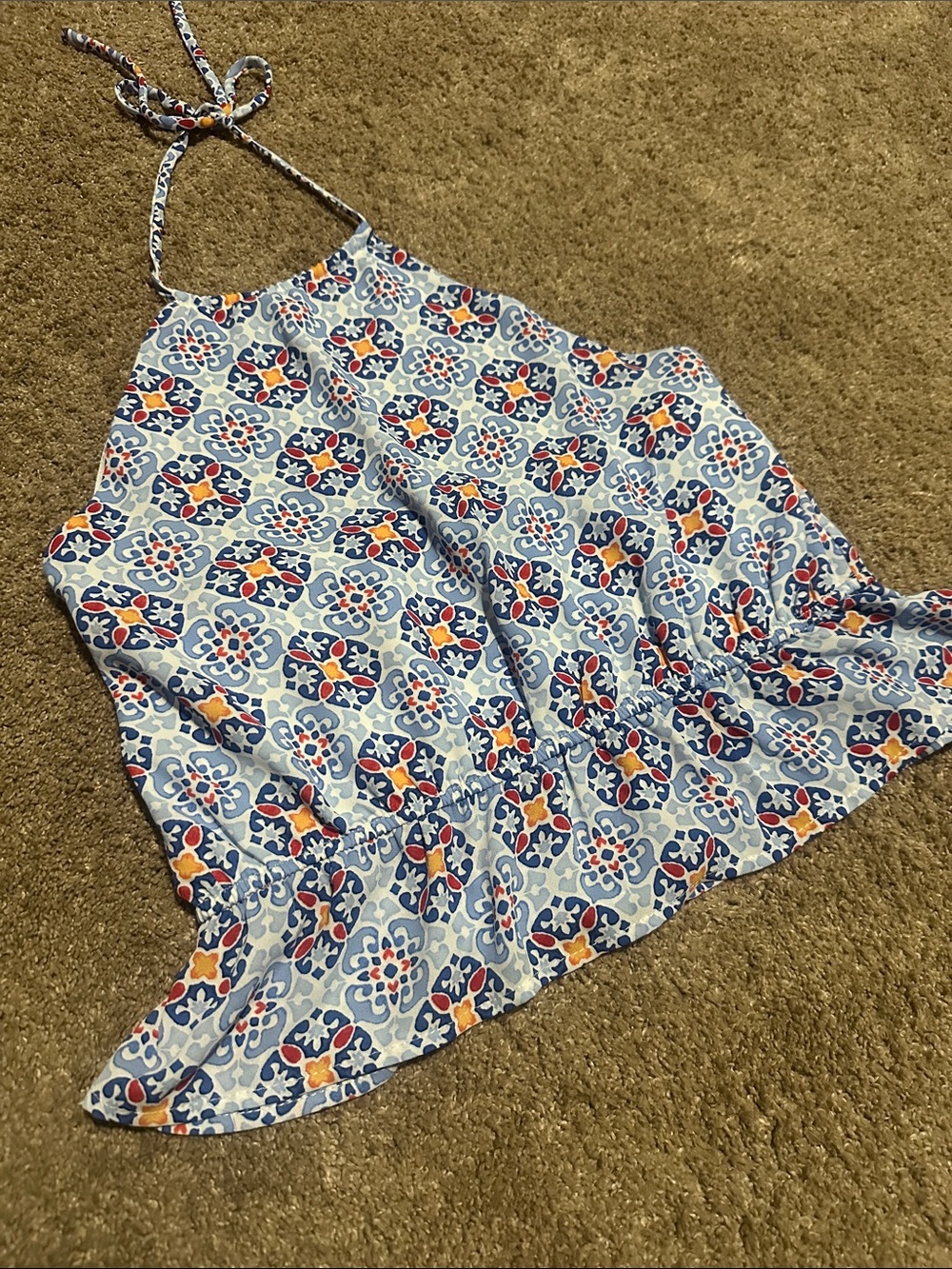 Lulus Patterned Halter Crop Top - Picture 2 of 5